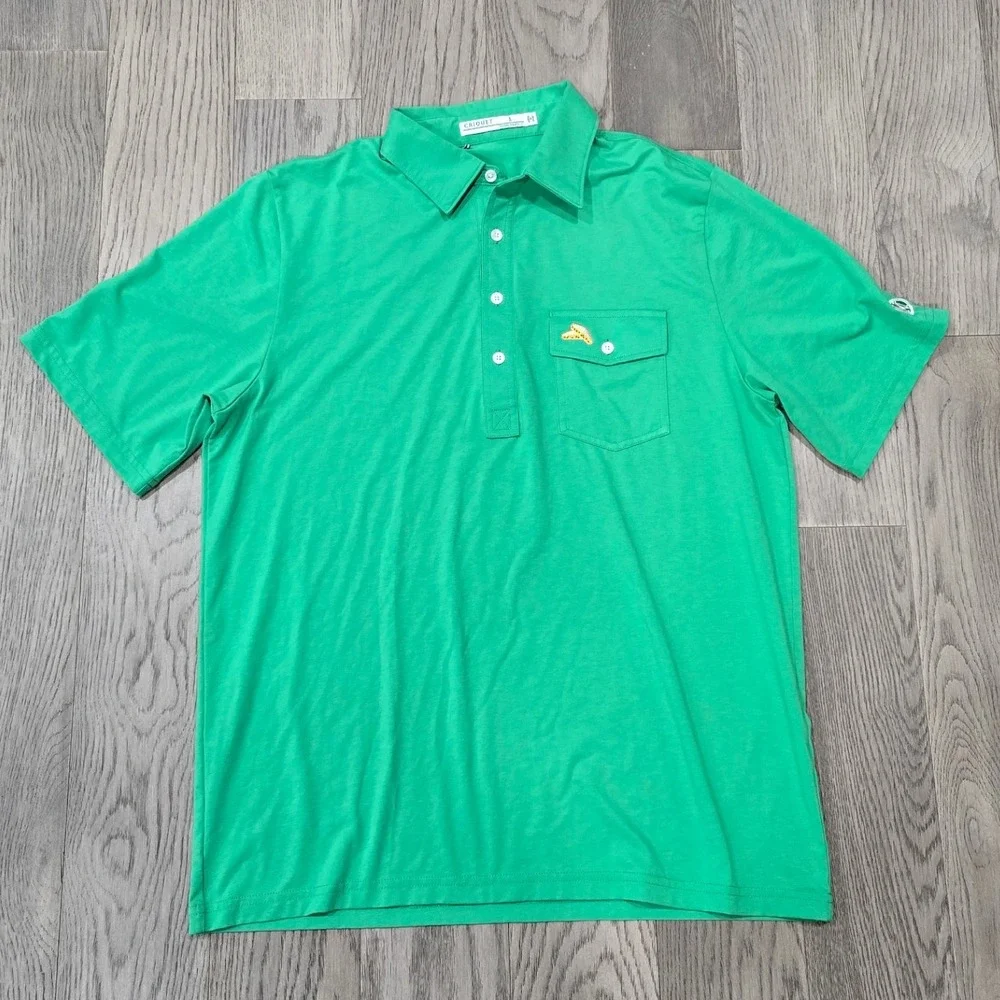 Criquet Pocket Golf Polo Green Men's Large Sandwich Logo - Picture 2 of 9
